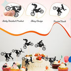 30Pcs Dirt Bike Cake Topper, Dirt Bike Birthday Party Decorations, Paper Motorcycle Cake Topper Decoration for Boys Supplies
