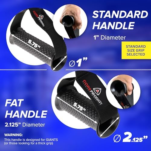 Core Prodigy Heavy Duty Exercise Handles - Grip Attachments for Cable Machine Pulleys, Gym Equipment, Resistance Bands, and Weight Lifting