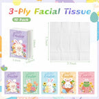 Outus 10 Pack Easter Basket Stuffers Pocket Tissues Travel Size, 3-Ply Mini Facial Tissues for Purse, Cute Bunny & Egg Design Pocket Tissue for Spring Easter Goodie Bags Filler Exchange Party Favors