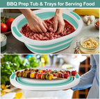 Collapsible Wash Basin for Baby Bottles, Cutting Board for Kitchen, BBQ Prep Tub for RV Home Foldable Dish Pan for Kitchen Sink, Ice Beverage Tubs Cleaning Supplies for Outdoor Camping Veggies Washing