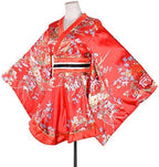 Kimono Costume Adult Japanese Geisha Floral Patten Gown Blossom Bathrobe Sleepwear With Obi Belt
