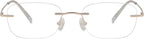 Eyekepper Titanium Rimless Reading Glasses Frameless Rectangle Oval Readers Women Men Gold +1.75