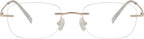 Eyekepper Titanium Rimless Reading Glasses Frameless Rectangle Oval Readers Women Men Gold +0.75