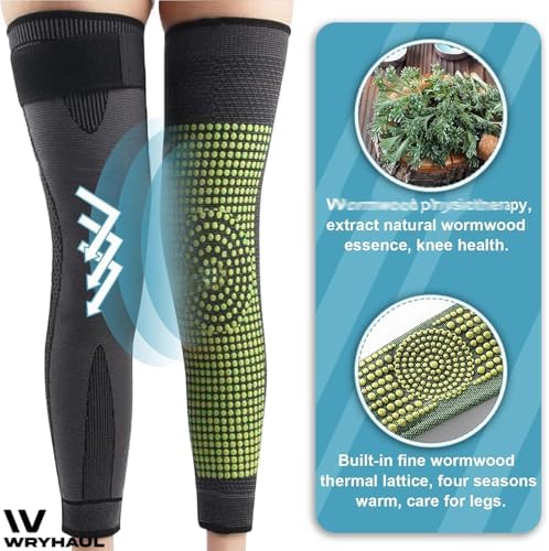 1 Pair Aicao Kneeca Acupressure Self Heating Knee Sleeve, Aicao Knee Protection for Warm, Ai cao Best Knee Brace For Women and Men, Relieve Knee Pain (Black,L (13.7" - 15.7 "))