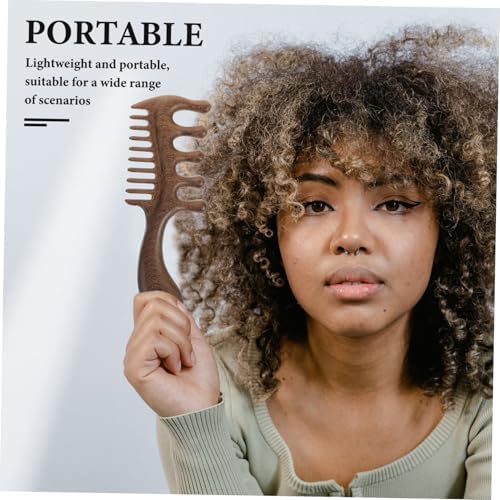 Wooden Scalp Massage Comb with Five Rounded Teeth for Meridian Acupressure and Relaxation Therapy 7.24X2.75X0.78 Inch Portable Scalp Massager Tool