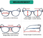 Eyekepper Oval Spring Hinges Ladies Reading Glasses +1.50 Blue Frame Round Reader Eyeglasses for Women Reading