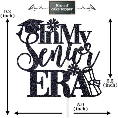 In My Senior Era Cake Topper, Congrats Grad/So Proud of You, 2026 High School/College Graduation Party Decorations Supplies