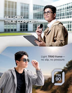Blue Light Glasses with Magnetic Clip-On Sunglasses, Polarized UV400, Lightweight TR90 Frame