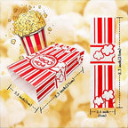 Keriqi Flat Bottom Popcorn Bags, 100 Pcs Paper Popcorn Bags for Family Movie Night Baseball Themed Carnival Christmas Birthday Party