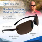 In Style Eyes Lovin Mawi Bifocal Wrap Around Sunglasses, Polarized Reading Glasses Reduce Sun Glare, Near Invisible Line Lens, Black, 1.5x