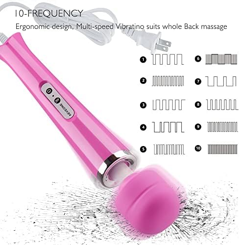 AEVEONE Wired Powerful Handheld Electric Massager, Strong Personal Back Massage for Sports Recovery, Muscle Aches, Body Pain (Rose red)
