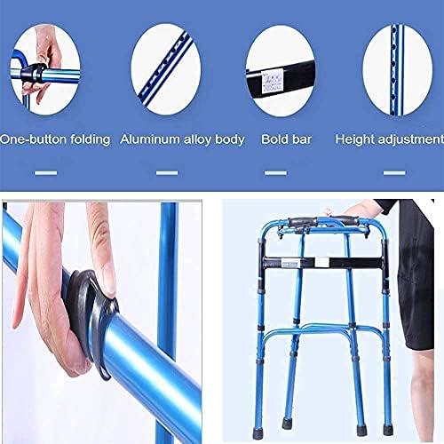 Walkers for Seniors Walkers for The Elderly Walker,Lightweight Folding Rollator Walker Walking Frames for The Elderly Lid Mobility Aid Adjustable Height Lightweight Aluminium Drive Walker for Seni ()