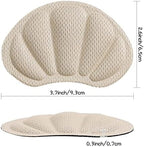 Huethy Back of Heel Cushion Inserts, Mesh Grips Pads for Boots, Loose Shoes Too Big, Reusable Adhesive Heel Guards Liners for Women Men, Improve Shoe Fit, 4PCS-Beige