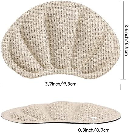 Huethy Back of Heel Cushion Inserts, Mesh Grips Pads for Boots, Loose Shoes Too Big, Reusable Adhesive Heel Guards Liners for Women Men, Improve Shoe Fit, 4PCS-Beige