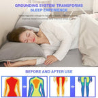 Grounding Sheets King Size,Earth Grounded Fitted Bed Sheet 10% Pure Silver Fiber + 90% Organic Cotton, Bed Grounding Kit with grounding Cord for Improved Sleep & Wellness(Gray,King - 80"x78"x15")