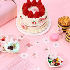 75 PCS Edible Cherry Blossoms Cupcake Toppers, Edible Cherry Blossoms Flowers Cake Decorations Wafer Paper Flowers Cupcake Topper for Wedding Baby Shower Birthday Party Anniversary Supplies