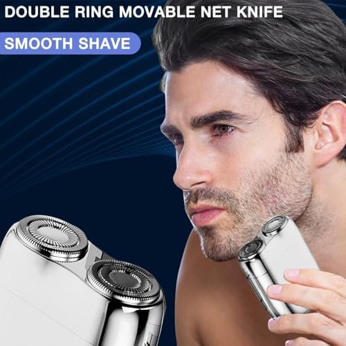 New Model Mini Dual-Head Electric Shaver, Dual Head Shaver, 2025 New Upgrade Pocket Shaver Mini Shavers for Men, Washable Double Head Razor (Orange)