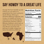 Howdysnax Handcrafted Authentic Small Batch Beef Biltong Traditional Slices 8oz. Sugar Free Paleo Keto Friendly High Protein Jerky Snack (8oz Packs)