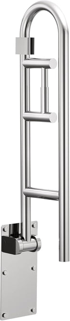Moen Home Care Bathroom Safety 30 Inch Stainless Steel Flip Up Bathroom HandicapGrab Bar with Toilet Paper Holder, Elderly Assistance Product, R8962FD