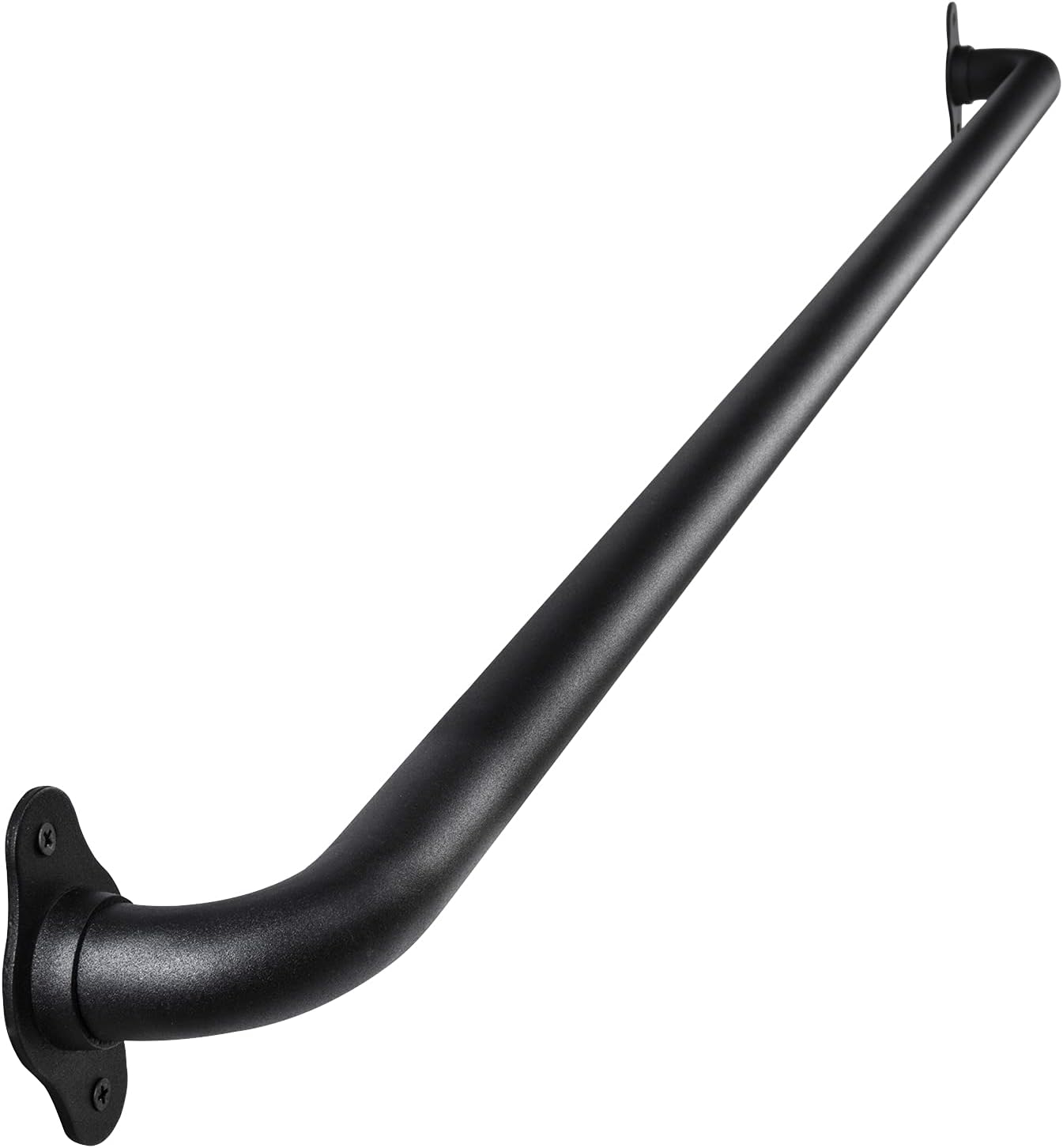 45 Inch Black No-Slip Hand Rails for Indoor Stairs, Wall Mount Staircase Handrail - Outdoor Metal Stair Railing, Iron Banister Rail, Outside Safety Grab Bar for Elderly or Disabled