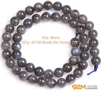 GEM-Inside Natural 8mm AA Grade Blue Rainbow Labradorite Gemstone Loose Beads Round Crystal Energy Stone Power for Jewelry Making 15''