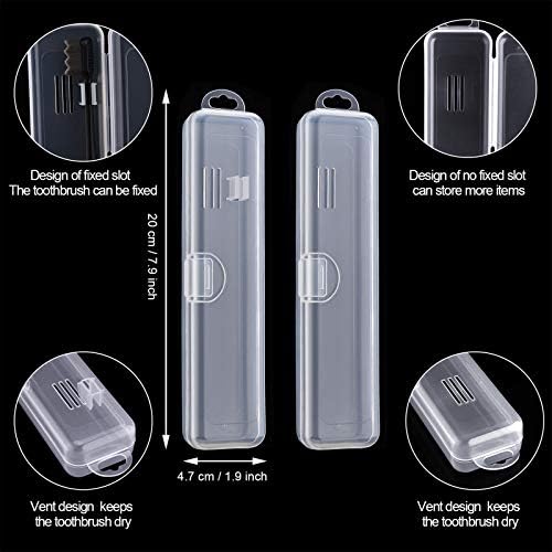 5 Pieces Portable Travel Toothbrush Case, Travel Toothbrush Holder Hard Plastic Dust-Proof Toothbrush Container Toothpaste Box Holder for Travel Use (Clear)