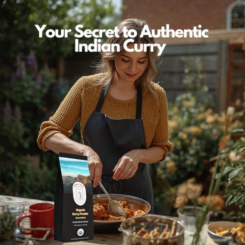 Tribal Trail Organic Curry Powder | 15 Spice Blend | 7.05 oz | USDA Organic & Non-GMO | Recyclable Kraft Bags | Best for Curries, Salad, Meat & Rice Dishes | Ethically Sourced from India | Mildly Spiced