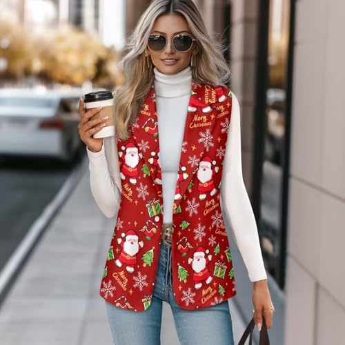Womens Casual Suit Vest Loose Fit One Button Waistcoat Sleeveless Blazer Jackets Dressy Blazers Vest Tops