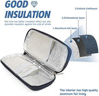 YOUSHARES Insulin Cooler Travel Case, Small EVA Diabetic Insulated Organizer Portable Cooling Bag for Medication Cooling Insulation, Epi Pen Carrying Bag with 2 Ice Pack (Navy Blue)