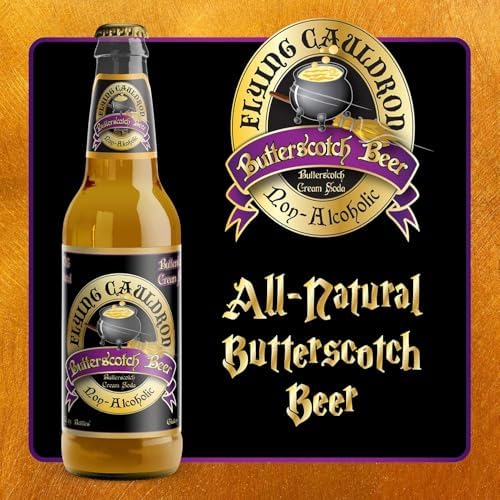 Flying Cauldron Butterscotch Soda - Handcrafted Magical Brew - 12oz Glass Bottles, 12 Pack