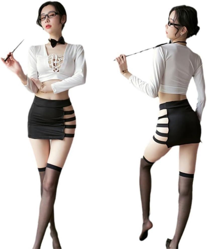 Women's sexy office secretary cosplay maid outfit Japanese naughty cute teacher outfit lingerie