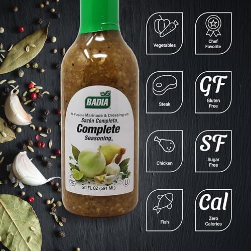Badia All Purpose Marinade & Dressing with Complete Seasoning, 20 fl oz – Flavorful Blend for Meats, Salads & More
