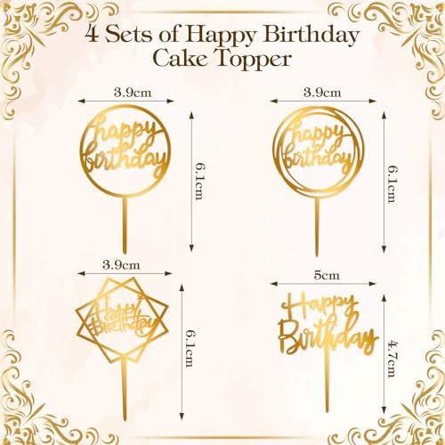 Teenyyou 68 Pcs Acrylic Alphabet Number Cake Topper 0-9 Number and A-z Letters Personalized Cake Picks Decor DIY Name Cupcake Toppers Christmas Wedding Baby Shower Party(Gold)