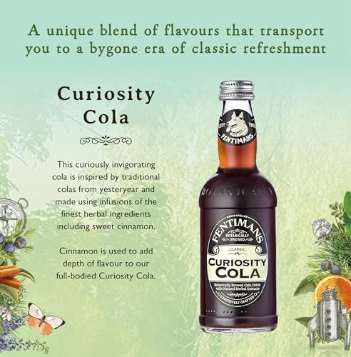 Fentimans Sparkling Curiosity Cola - Healthy Soda, All Natural Soda, Craft Soda with No Artificial Flavors, Preservatives, or Sweeteners, Botanically Brewed - Curiosity Cola, 275 ml (Pack of 12)