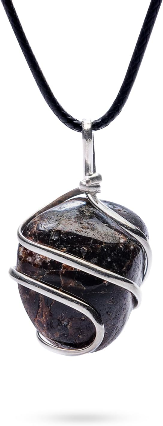 Ayana Crystals Garnet Tumbled Pendant Necklace - Handcrafted with Ethically Sourced Genuine Garnet Stones, January Birthstone Necklace, Spiritual and Emotional Benefits, Chakra Balancing, for Women