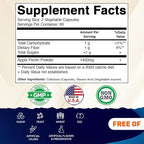 Vitamatic Apple Pectin 700mg – 120 Vegetarian Capsules per Bottle Natural Dietary Fiber Supplement – Supports Digestive Health & Regularity*