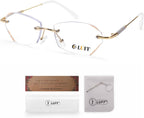 LUFF Stylish Rimless Reading Glasses for Women- Blue Light Blocking Readers, Fashion Frameless Metal Lightweight Eyeglasses