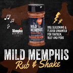 Memphis Marinades, 8oz Mild Memphis BBQ Rub & Shake - BBQ Seasoning & Flavor Enhancer for Chicken, Beef and Pork, Air Fryer Mix
