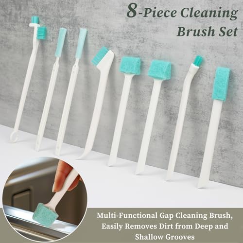 8-Piece Small Cleaning Brush Set for Tight Spaces, Mini Crevice Brushes for Household Use, Ideal for Humidifiers, Cup and Toasters