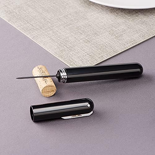 IPEROT Wine Bottle Opener, IPEROT Air Pressure Wine Corkscrew With Cutting Wine Bottle Foil Knife, Effortlessly Open Wine Bottles Without Damaging Corks, Easy-to-Use(Black)