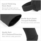 Linkidea 2 Pairs Soccer Ankle Guards, Soccer Double Side Ankle Shield Protector with Elastic Band, Ankle Padded Support Brace for Sport Stabilizing Fits to Adult (Black, Size L), Large