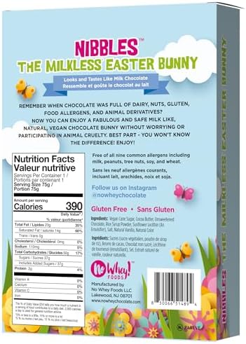 Nibbles – Milkless Premium Chocolate – Vegan, Allergy-Friendly, Kosher – Dairy Free, Peanut Free, Tree Nut Free, Egg Free, Soy Free, Gluten Free, Sesame Free – No Artificial Colors or Flavors – Top 9 Allergen Free – No Whey! Foods