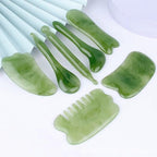 7pcs Gua Sha Massage Tool Set, Resin Guasha Tool for Face, Back & Neck, Relax Muscles & Release Stress - Mother's Day Gift, Green