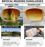JM Classic Bifocal Reading Glasses Square Stylish Gradient Sunglasses Readers for Women +2.5 Tortoise