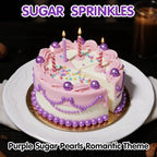 Edible Purple Pearl Sprinkles for Cake Decorating,Pearls Sugar Sprinkle,130g/4.58oz Mix Size,Baking Edible Cake Decorations Candy,Cupcake Toppers,Cookie Decorating Donuts Ice Cream Toppings,Wedding Birthday Mother's Day Party Supplies