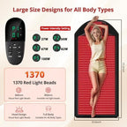 Body Red Light Therapy Mat,Extra-Wide LED Light Mat for Indoor Use, 1370 LED Lights, Surface with Adjustable Brightness Levels