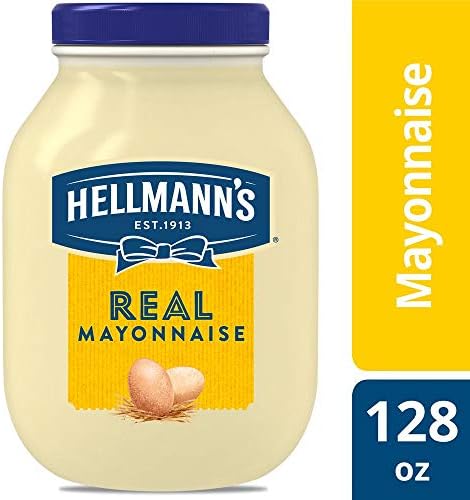 Hellmann's Real Mayonnaise Jar, Condiment for Sandwiches, Salads, Mayo Made with 100% Cage Free Eggs, Gluten Free, Vegetarian, Kosher, 1 Gallon, 128 oz (Pack of 1)