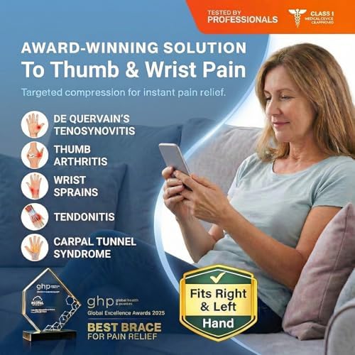 Thumb Wrist Brace | Upgraded Thumb Spica Splint Stabilizer Pain Relief Night Support for De Quervain’ s Tenosynovitis Trigger Finger Arthritis Sprains | Breathable Fabric (Rose Pink/Black, L/XL - Fit both hands)