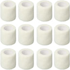 12 Pack Self-Adhesive Athletic Bandage Wrap 1 Inch x 5 Yards White Elastic Cohesive Sports Tape Breathable for Wrist, Ankle, Knee Support - Ideal for Athletics, Workouts & Injury Recovery