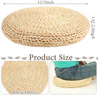 Barydat 6 Pcs Floor Cushions Round Large Pillow Seating Meditation Floor Pillow Boho Natural Woven Seat Cushion Japanese Tatami Cushion for Yoga Room Balcony Chair Pad, 15.75 Inch